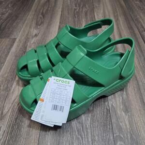 Crocs Women’s Stomp Fisherman Sandal Green Platform Women's Size 10 NEW
